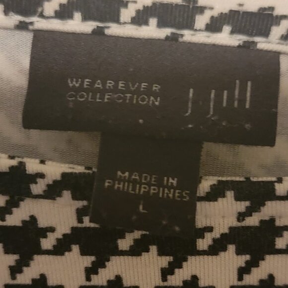 J.Jill Wearever Houndstooth Jersey Knit Midi dress - sz L - Picture 4 of 6